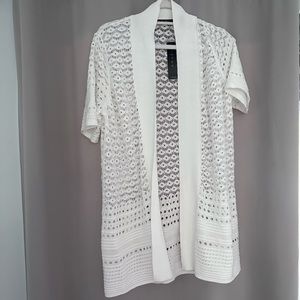 Cyrus - White Knitted Short Sleeve Sweater